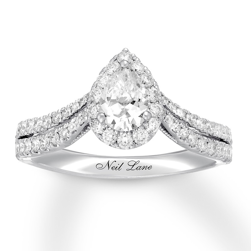 Previously Owned Neil Lane Diamond Engagement Ring 1 ct tw Pear-cut 14K White Gold