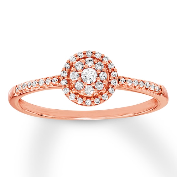 Previously Owned Diamond Ring 1/6 ct tw Round-cut 10K Rose Gold Size 2.75