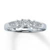 Previously Owned Three-Stone Diamond Ring 1/2 ct tw Princess-Cut 14K White Gold