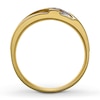 Thumbnail Image 2 of Previously Owned Men's Wedding Band 1/10 ct tw Round-cut Diamonds 10K Yellow Gold - Size 7.5