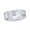 Previously Owned THE LEO Diamond Men's Wedding Band 1/10 ct tw Round-cut 14K White Gold