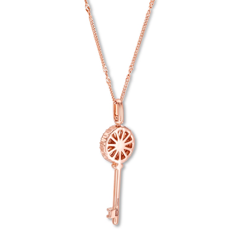 Main Image 4 of Previously Owned Emmy London Diamond Key Necklace 1/6 ct tw 10K Rose Gold 20&quot;