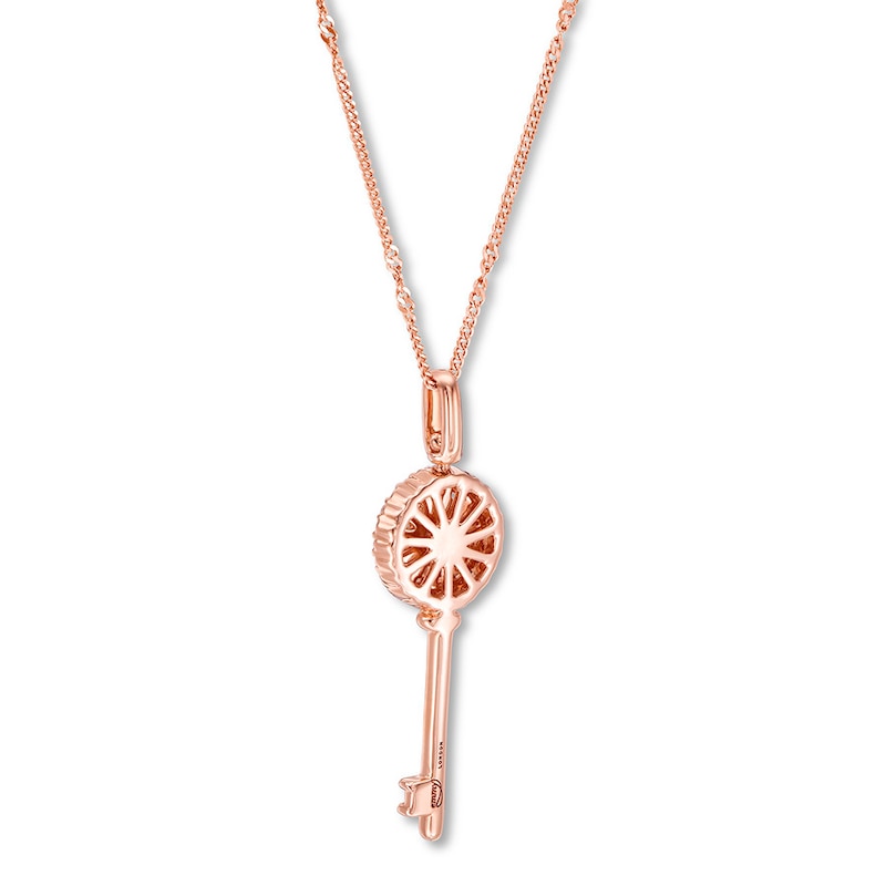 Previously Owned Emmy London Diamond Key Necklace 1/6 ct tw 10K Rose Gold 20"