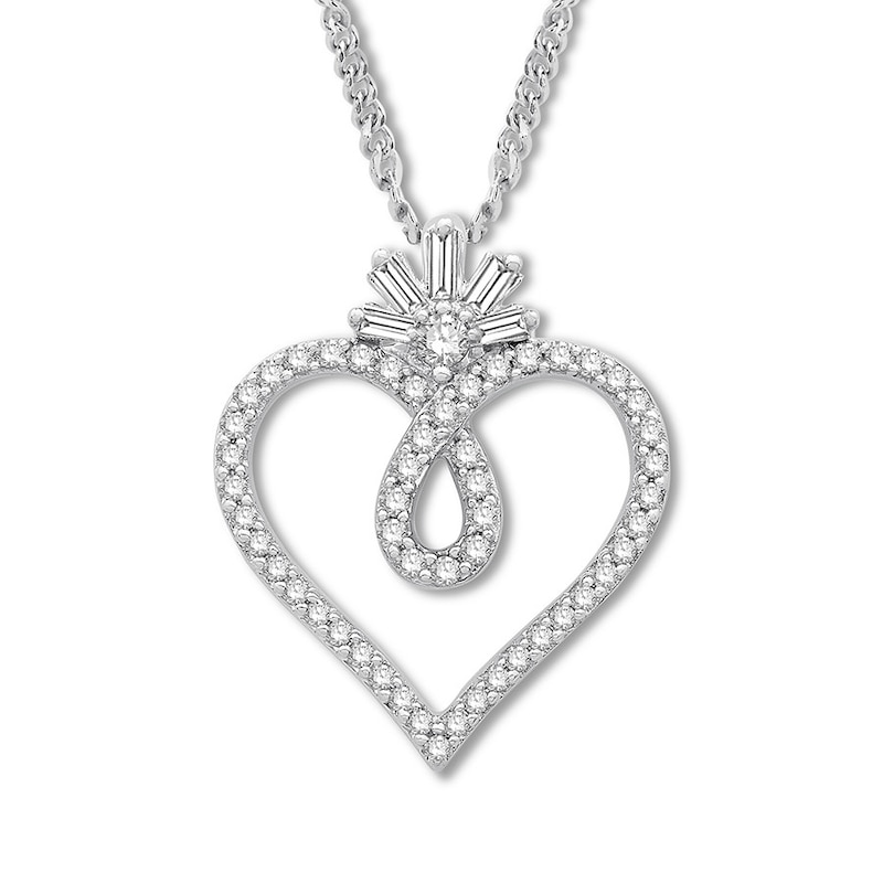 Previously Owned Emmy London Diamond Heart Necklace 1/5 ct tw Sterling Silver 20"