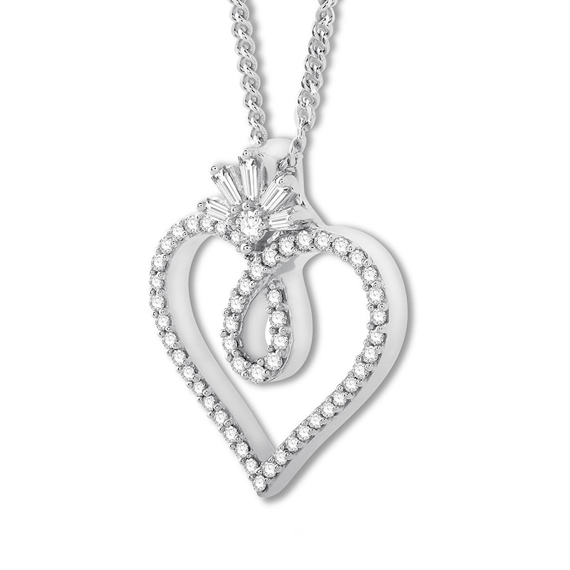 Previously Owned Emmy London Diamond Heart Necklace 1/5 ct tw Sterling Silver 20"