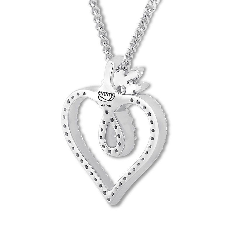 Previously Owned Emmy London Diamond Heart Necklace 1/5 ct tw Sterling Silver 20"