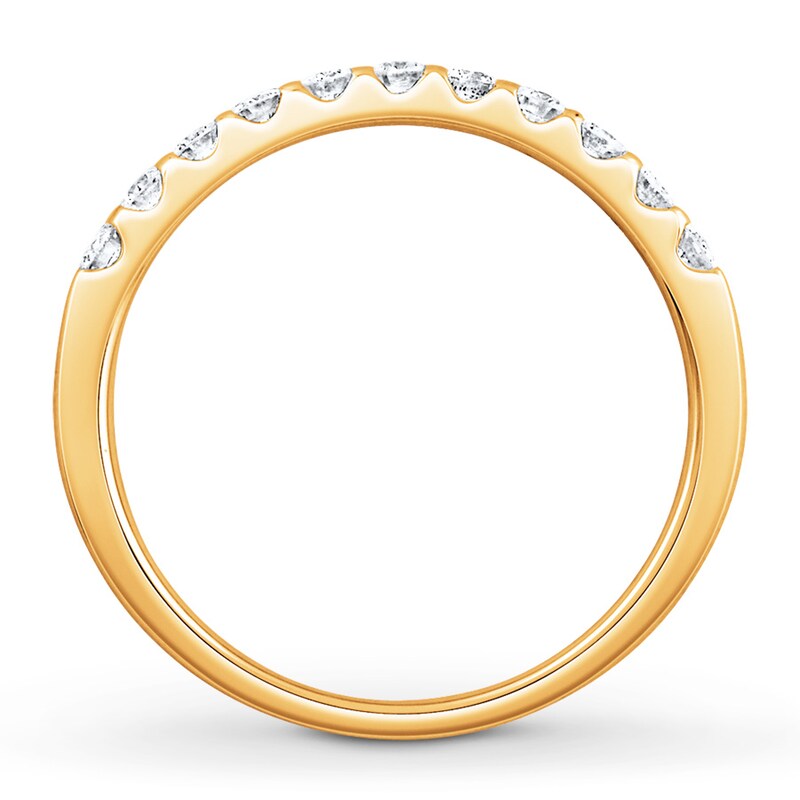 Main Image 2 of Previously Owned Colorless Diamond Anniversary Ring 3/8 ct tw Round-cut 14K Yellow Gold - Size 11