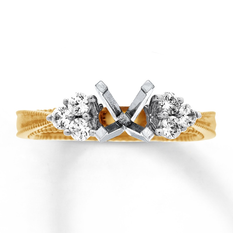 Main Image 1 of Previously Owned Diamond Ring Setting 1/5 ct tw Round-cut 14K Two-Tone Gold Size 9.5