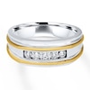 Previously Owned Men's Diamond Wedding Band 1/4 ct tw Round-cut 10K Two-Tone Gold