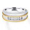 Thumbnail Image 1 of Previously Owned Men's Diamond Wedding Band 1/4 ct tw Round-cut 10K Two-Tone Gold - Size 8.5