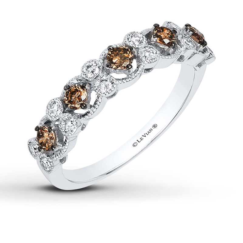 Main Image 1 of Previously Owned Le Vian Chocolate Diamond Ring 1/2 ct tw 14K Vanilla Gold - Size 9.5