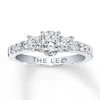 Thumbnail Image 1 of Previously Owned THE LEO Engagement Ring 7/8 ct tw Princess & Round-cut Diamonds 14K White Gold - Size 8.75