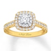Previously Owned Neil Lane Engagement Ring 7/8 ct tw Round-cut Diamonds 14K Two-Tone Gold