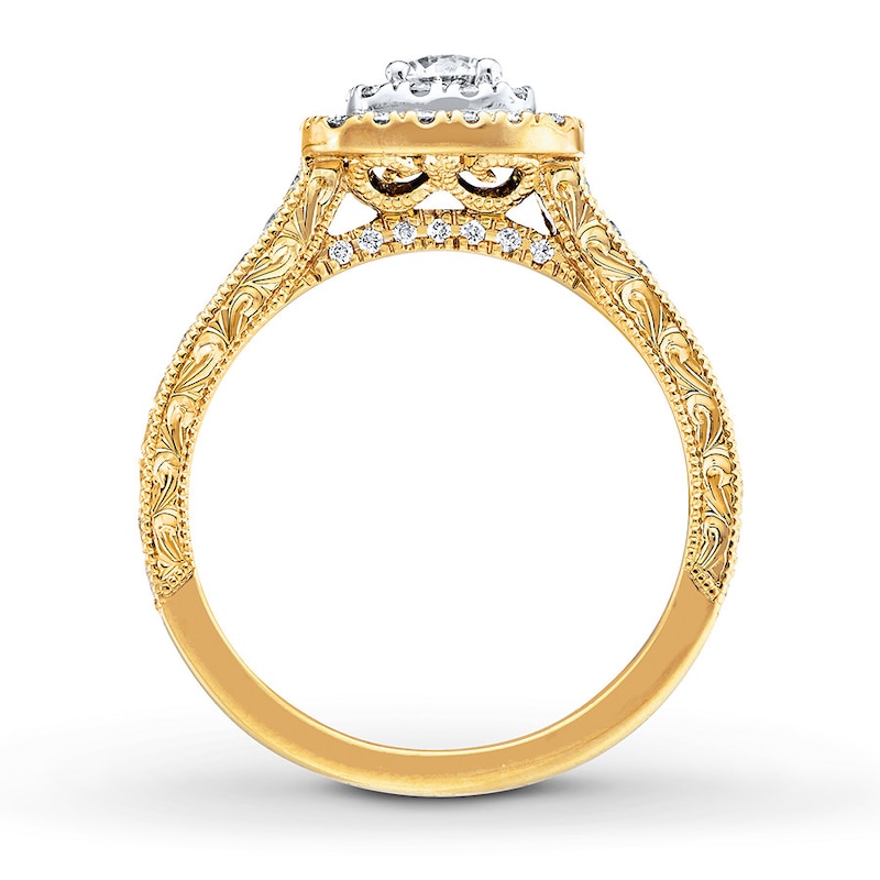Previously Owned Neil Lane Engagement Ring 7/8 ct tw Round-cut Diamonds 14K Two-Tone Gold