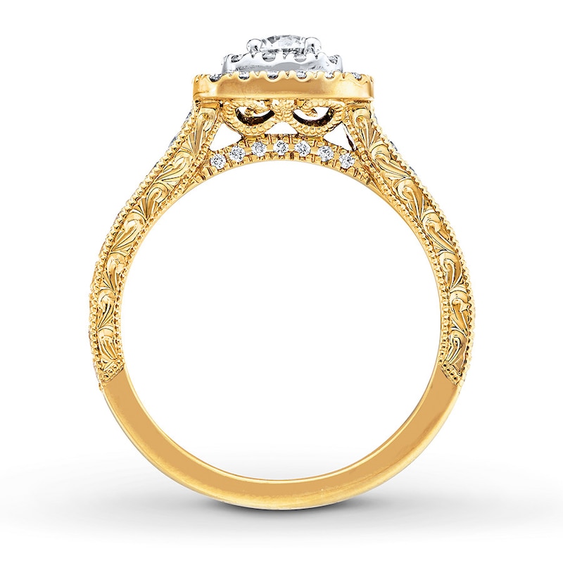 Main Image 2 of Previously Owned Neil Lane Engagement Ring 7/8 ct tw Round-cut Diamonds 14K Two-Tone Gold - Size 10.25