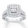 Thumbnail Image 1 of Previously Owned THE LEO Engagement Ring 1-1/4 ct tw Princess & Round-cut Diamonds 14K White Gold - Size 9