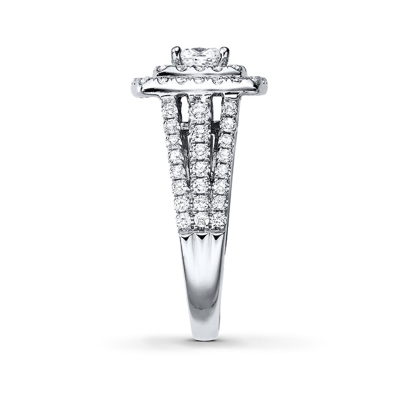 Main Image 3 of Previously Owned THE LEO Engagement Ring 1-1/4 ct tw Princess & Round-cut Diamonds 14K White Gold - Size 9