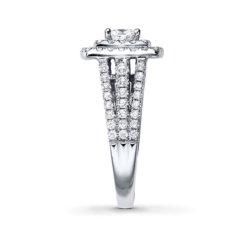 Previously Owned THE LEO Engagement Ring 1-1/4 ct tw Princess & Round-cut Diamonds 14K White Gold - Size 9