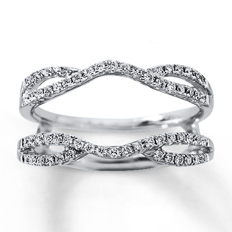 Main Image 1 of Previously Owned Diamond Enhancer Ring 1/3 ct tw Round-cut 14K White Gold - Size 9.75