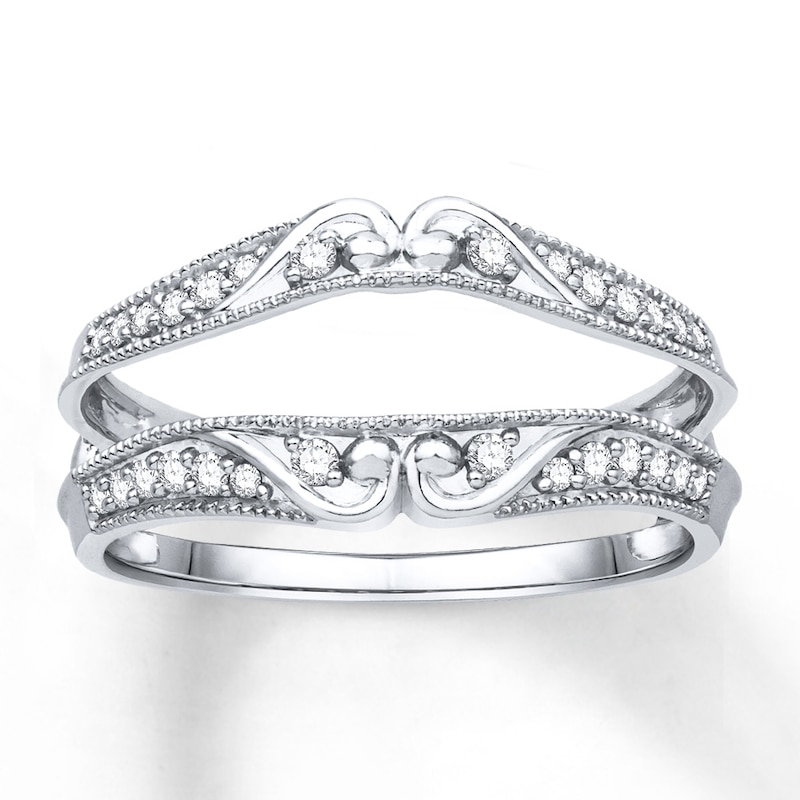 Main Image 1 of Previously Owned Diamond Enhancer Ring 1/5 ct tw Round-cut 10K White Gold Size 10.5