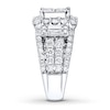 Thumbnail Image 3 of Previously Owned Engagement Ring 3-1/2 ct tw Princess, Baguette & Round-cut Diamonds 14K White Gold Size 11.25