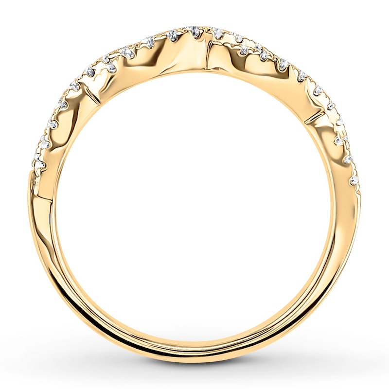 Main Image 2 of Previously Owned Diamond Anniversary Band 1/4 ct tw Round-cut 10K Yellow Gold - Size 3.75