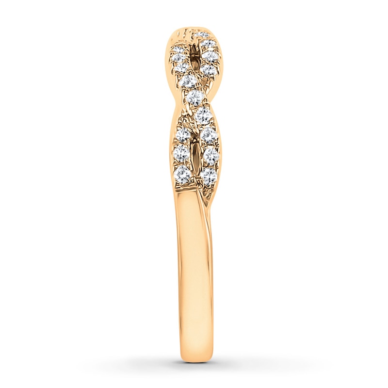Main Image 3 of Previously Owned Diamond Anniversary Band 1/4 ct tw Round-cut 10K Yellow Gold - Size 3.75