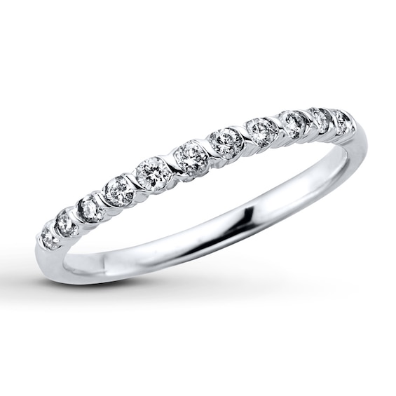 Previously Owned Diamond Anniversary Band 1/4 ct tw Round-cut 10K White Gold Size 10.75