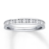 Previously Owned Diamond Anniversary Ring 1/2 ct tw Baguette & Round-cut 14K White Gold