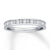 Thumbnail Image 0 of Previously Owned Diamond Anniversary Ring 1/2 ct tw Baguette & Round-cut 14K White Gold - Size 9.5