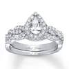 Thumbnail Image 1 of Previously Owned Neil Lane Bridal Set 1-1/5 ct tw Pear & Round-cut Diamonds 14K White Gold Size 4