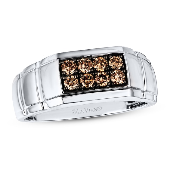 Previously Owned Le Vian Chocolate Diamonds 3/8 ct tw Round-cut Men's Band 14K Gold Size 6.25