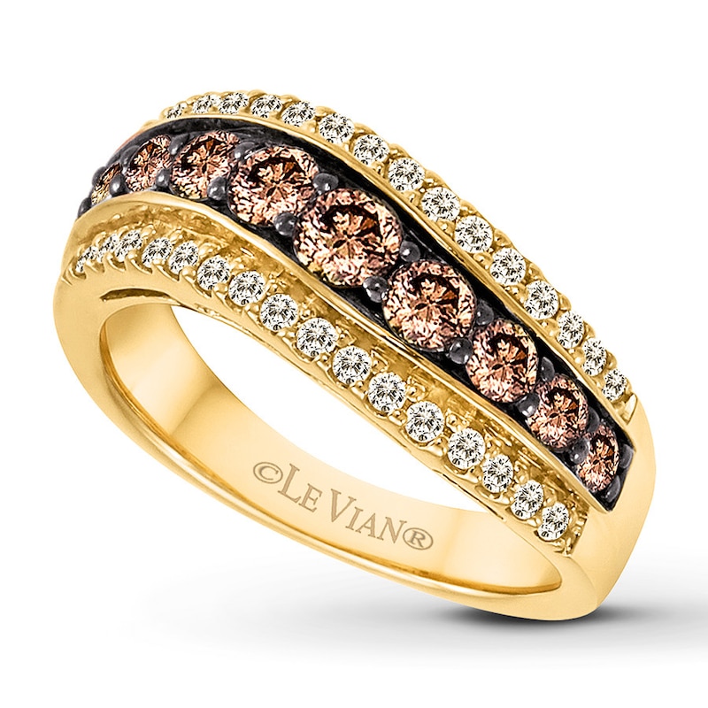 Previously Owned Le Vian Chocolate Diamonds 1-1/6 ct tw Round-cut Ring 14K Honey Gold - Size 9.25