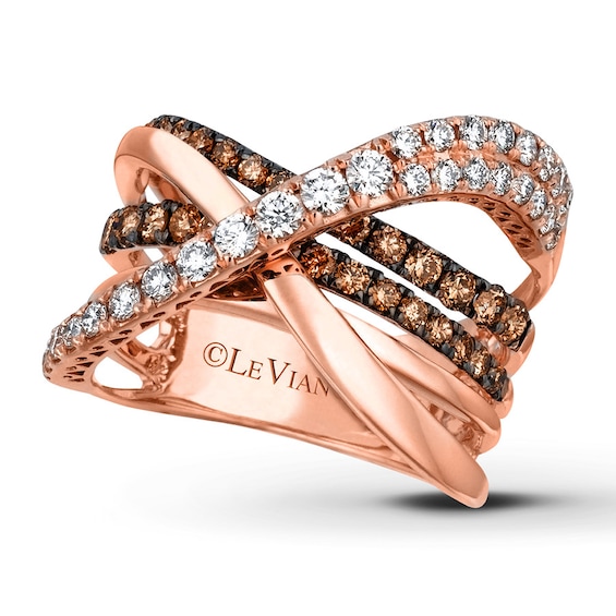 Previously Owned Le Vian Chocolate Diamond Ring 1-1/5 ct tw Round-cut 14K Strawberry Gold Size 10