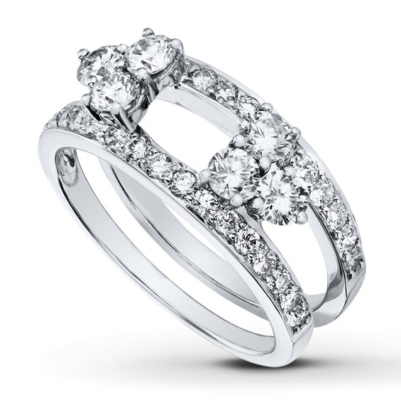 Previously Owned Diamond Enhancer Rings 1-1/5 ct tw Round-cut 14K White Gold Size 11.25