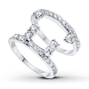 Thumbnail Image 1 of Previously Owned Diamond Enhancer Rings 1-1/5 ct tw Round-cut 14K White Gold - Size 11.25