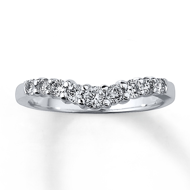 Previously Owned Diamond Enhancer Ring 3/8 ct tw Round-cut 14K White Gold - Size 9.5