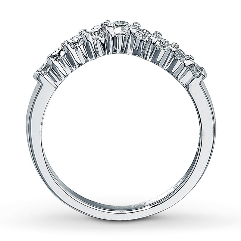 Previously Owned Diamond Enhancer Ring 3/8 ct tw Round-cut 14K White Gold - Size 9.5