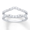 Previously Owned Diamond Enhancer Ring 3/4 ct tw Round & Baguette-cut 14K White Gold