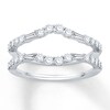 Thumbnail Image 1 of Previously Owned Diamond Enhancer Ring 3/4 ct tw Round & Baguette-cut 14K White Gold - Size 3.75