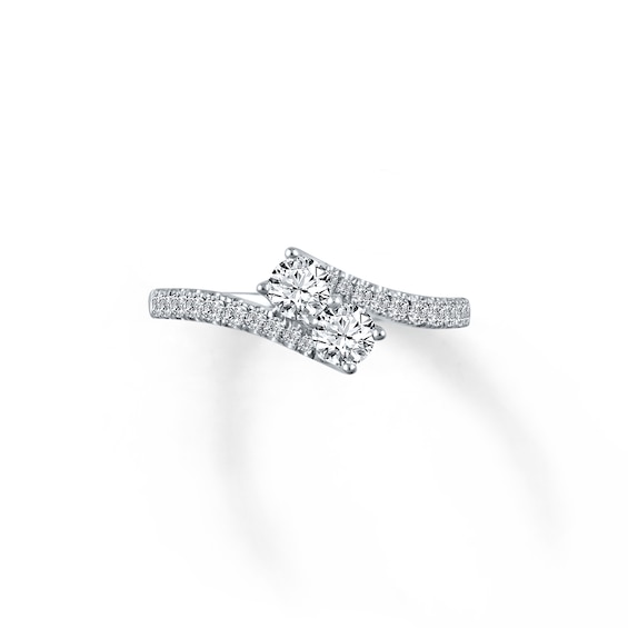 Previously Owned Ever Us Two-Stone Anniversary Ring 3/4 ct tw Round-cut Diamonds 14K White Gold Size