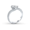 Thumbnail Image 2 of Previously Owned Ever Us Two-Stone Anniversary Ring 3/4 ct tw Round-cut Diamonds 14K White Gold - Size 9.75