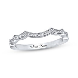 Previously Owned Neil Lane Wedding Band 1/6 ct tw Round-cut Diamonds 14K White Gold Size 5