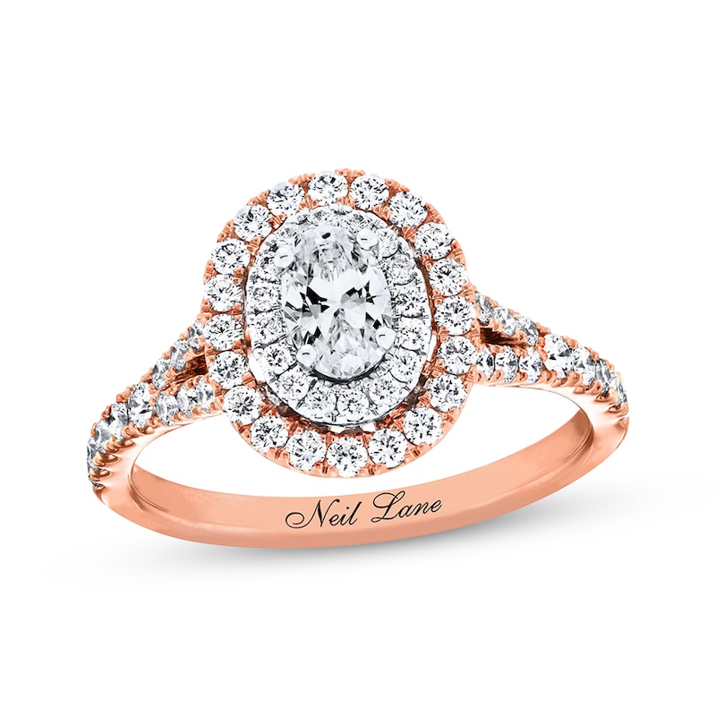 Main Image 1 of Previously Owned Neil Lane Engagement Ring 1 ct tw Oval & Round-cut Diamonds 14K Two-Tone Gold