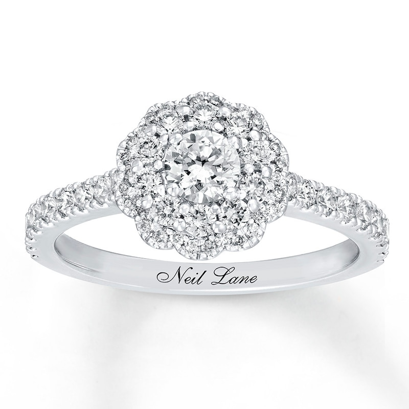 Main Image 1 of Previously Owned Neil Lane Engagement Ring 1 ct tw Round-cut Diamonds 14K White Gold
