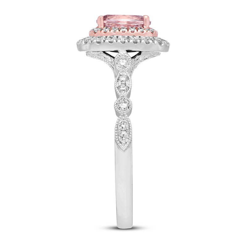 Main Image 2 of Previously Owned Neil Lane Morganite Engagement Ring 5/8 ct tw Round-cut Diamonds 14K Gold