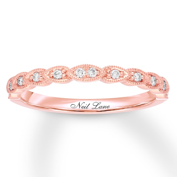 Previously Owned Neil Lane Wedding Band 1/15 ct tw Round-cut Diamonds 14K Rose Gold