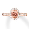 Thumbnail Image 4 of Previously Owned Morganite Engagement Ring 1/4 ct tw Round-cut Diamonds 14K Rose Gold