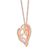 Thumbnail Image 1 of Previously Owned Diamond Heart Necklace 1/15 ct tw Round-cut 10K Rose Gold
