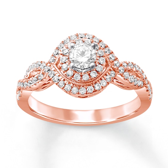 Previously Owned Diamond Engagement Ring 5/8 ct tw Round-cut 14K Rose Gold